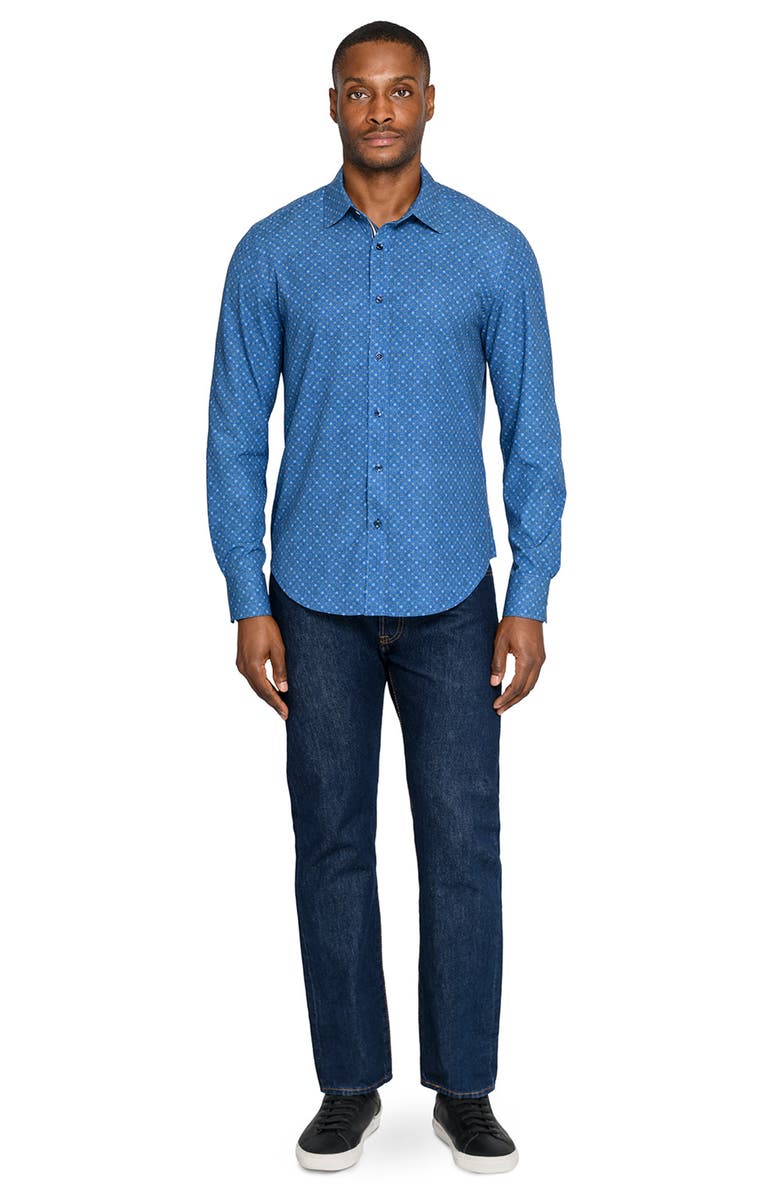 Brooklyn Brigade Ring Print Woven Long Sleeve Basic, Alternate, color, Navy/Green