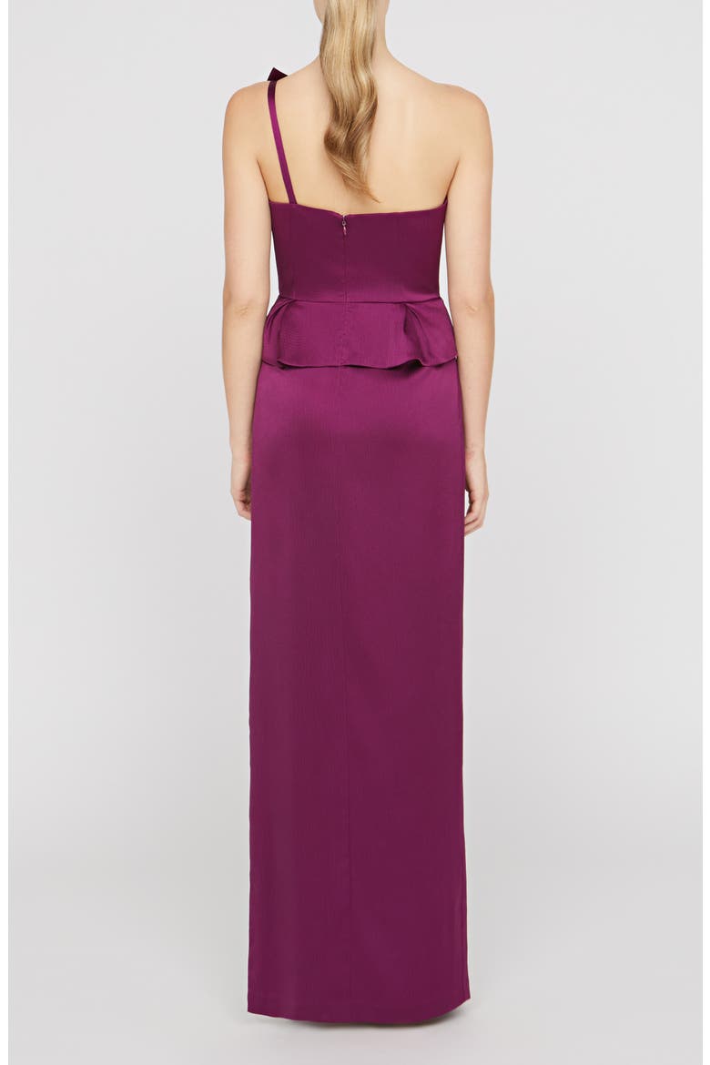 Kiara One-Shoulder Gown, Alternate, color, MULBERRY