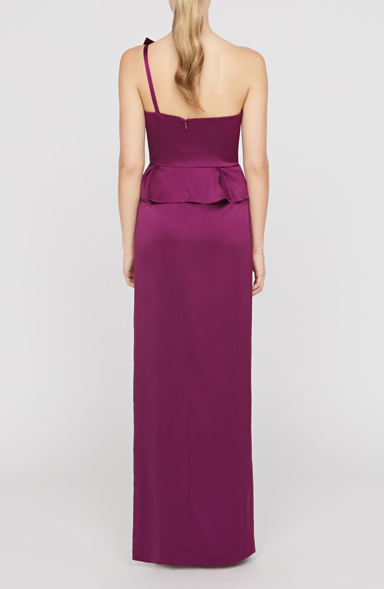 Kay Unger Kiara One-Shoulder Gown, Alternate, color, Mulberry