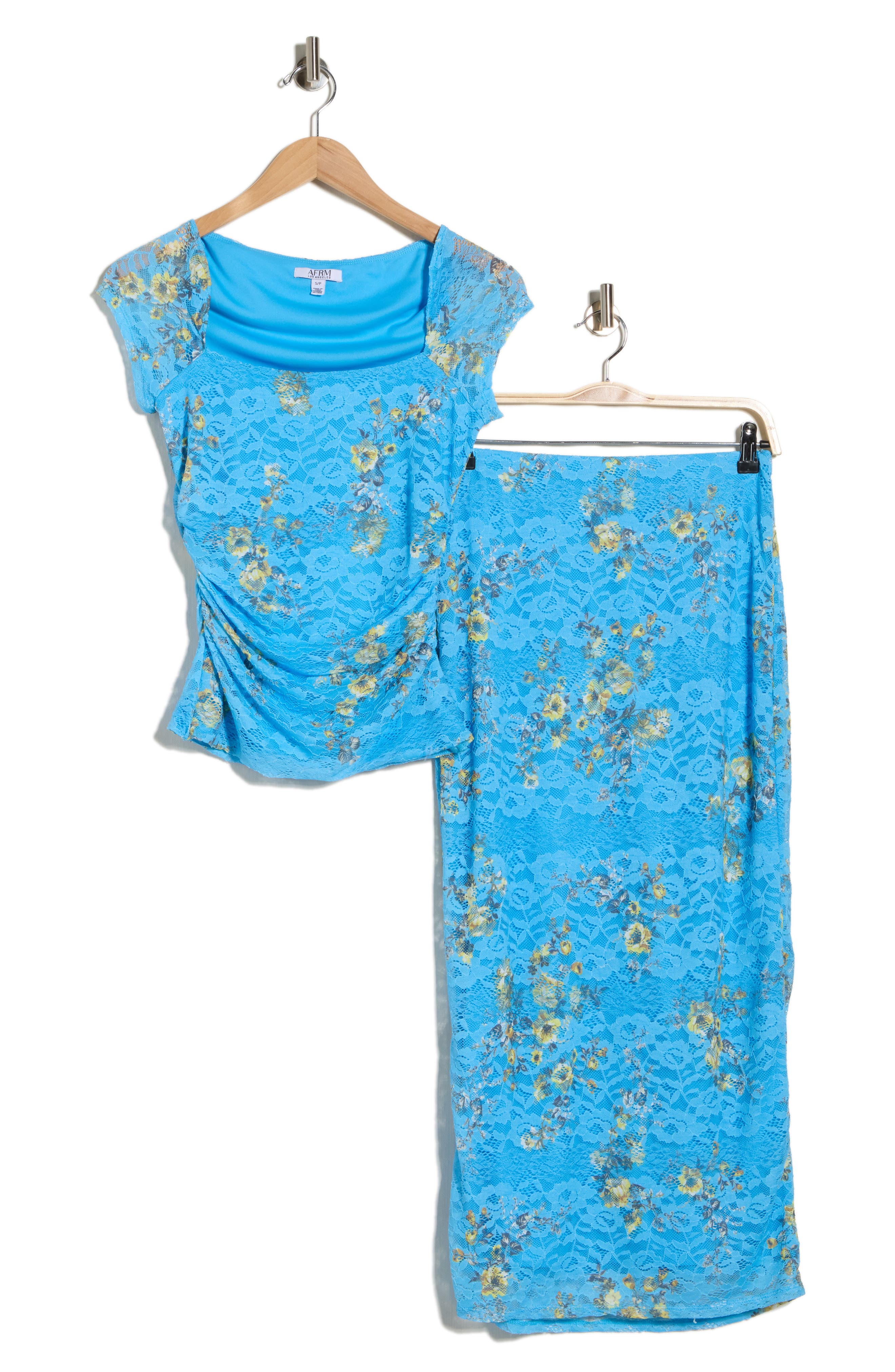 AFRM LOS ANGELES Rini Daisy Top & Skirt Set