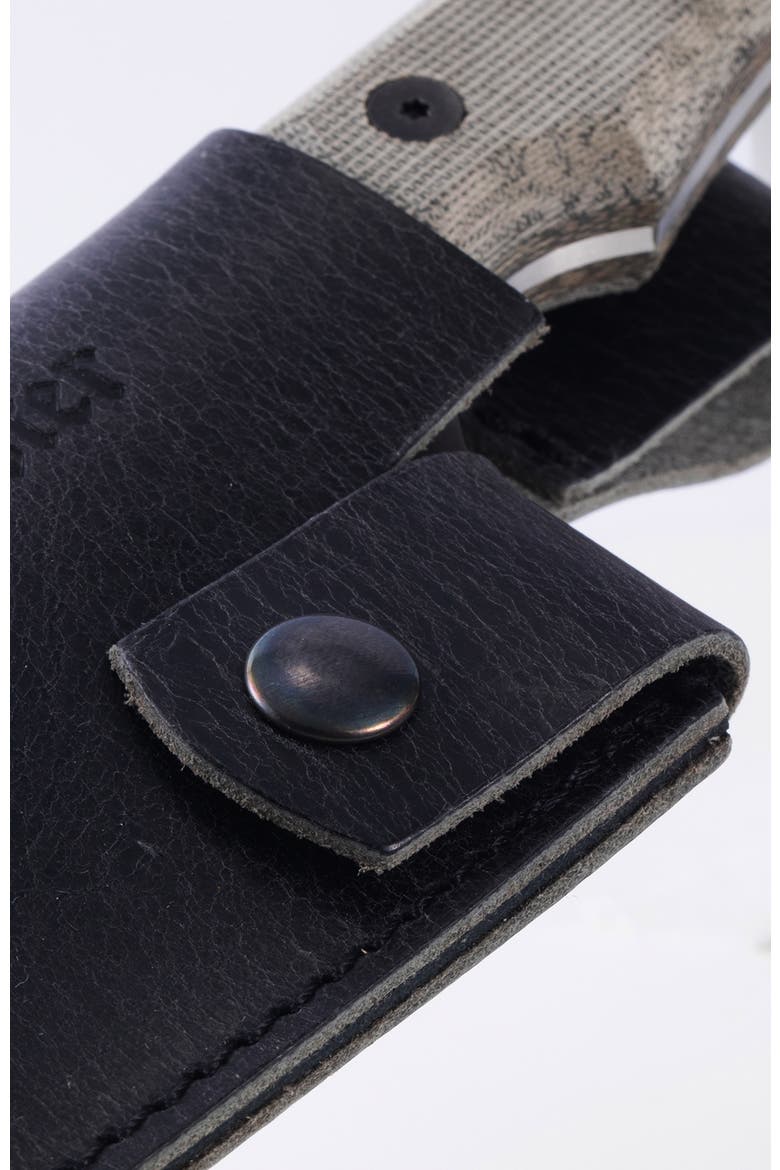 Overland Chef 8 inch Camp Knife Leather Sheath Black, Alternate, color, Overland