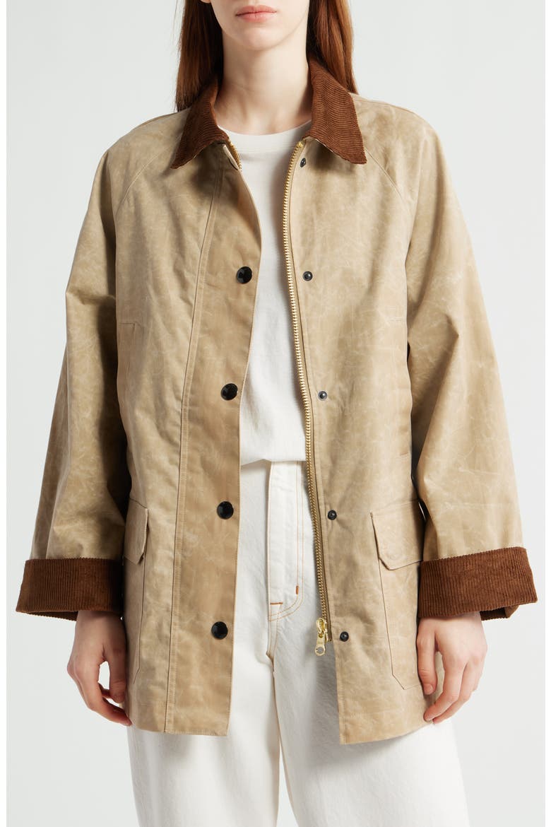 Madison Waxed Cotton Jacket, Main, color, KHAKI