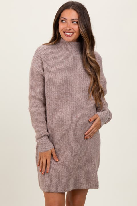 Mock Neck Mini Sweater Dress