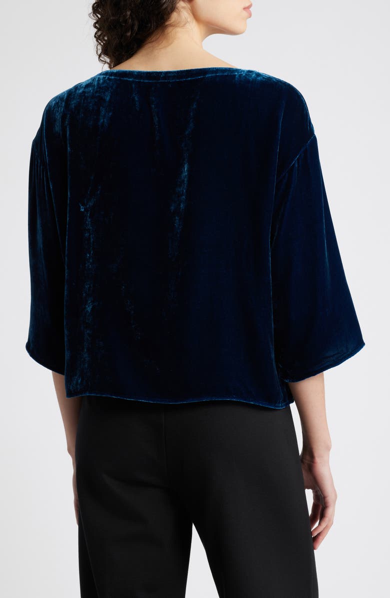 Eileen Fisher Boxy Velvet Top, Alternate, color, Atlantis