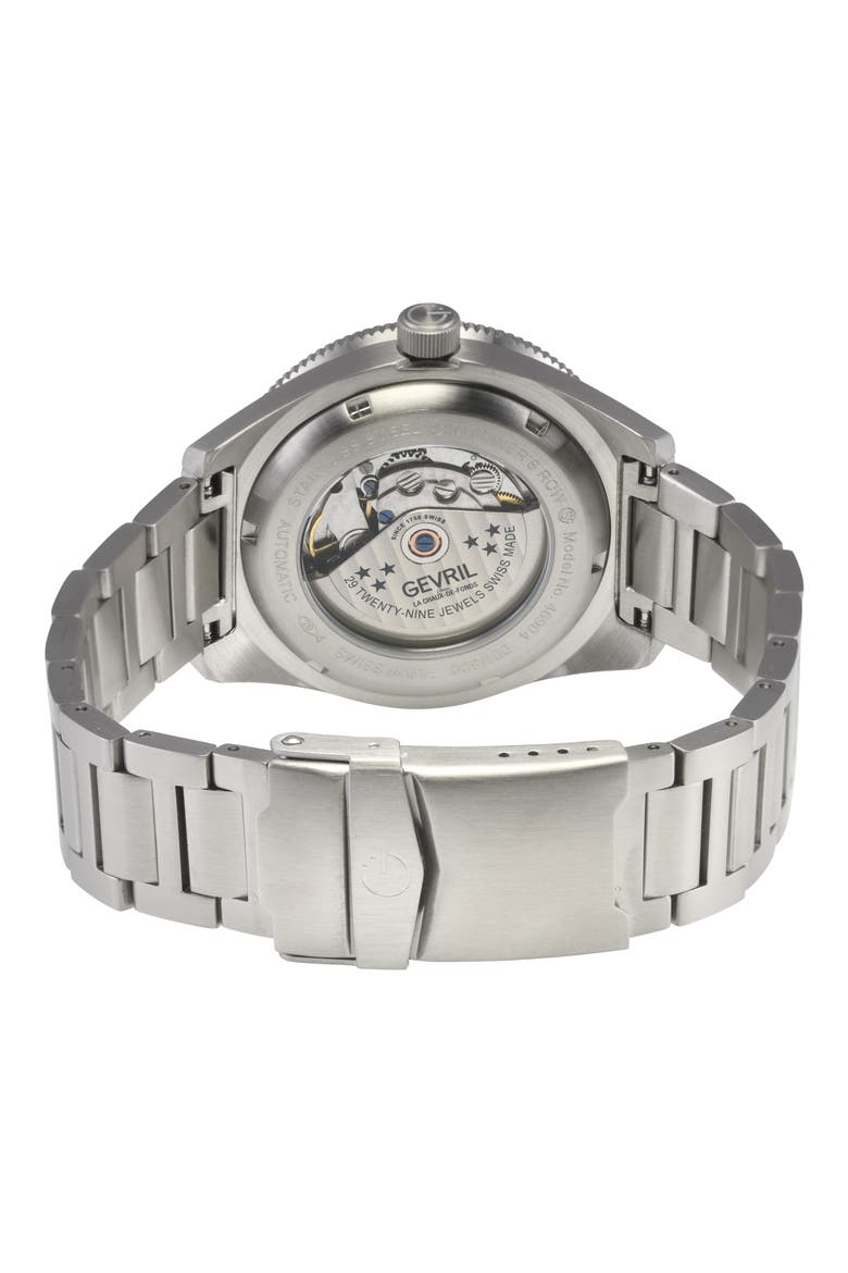 Mariner Row Automatic Bracelet Watch, Alternate, color, SILVER