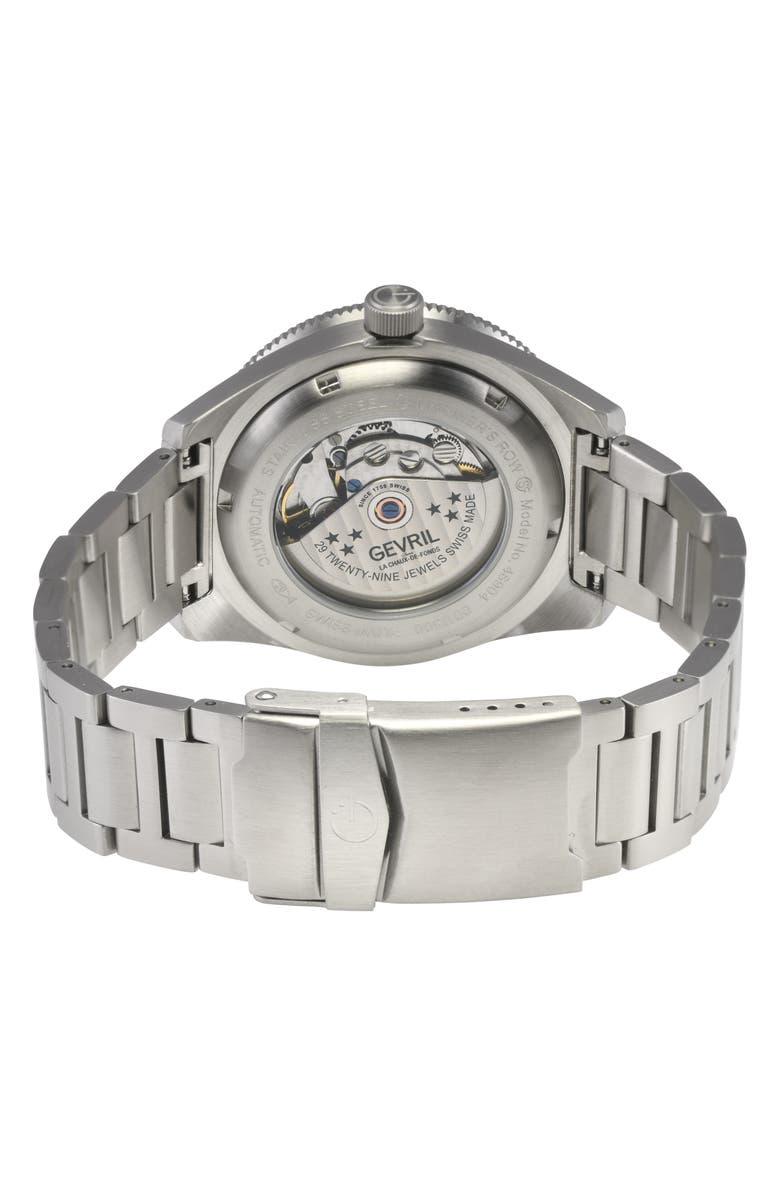 GEVRIL Mariner Row Automatic Bracelet Watch, Alternate, color, 