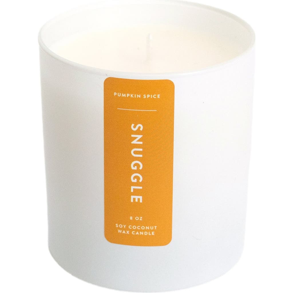 Joy Paper Co. Snuggle Pumpkin Spice Coconut Soy Candle In White Glass Tumbler
