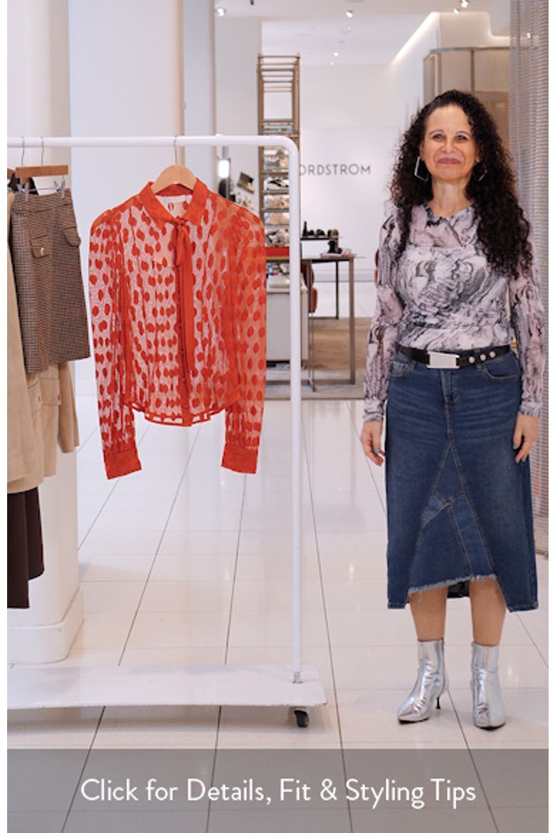 Soraya Dot Sheer Mesh Button-Up Shirt video