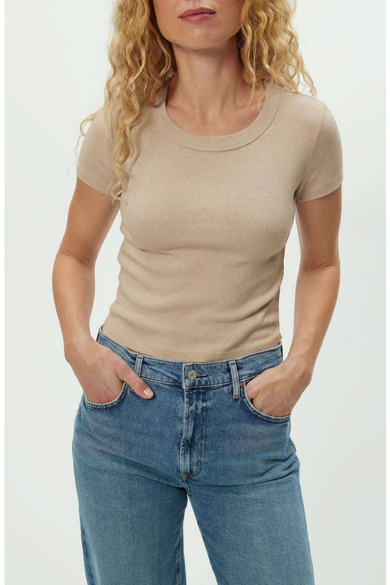 Mimi Crop T-Shirt, Alternate, color, MACADAMIA