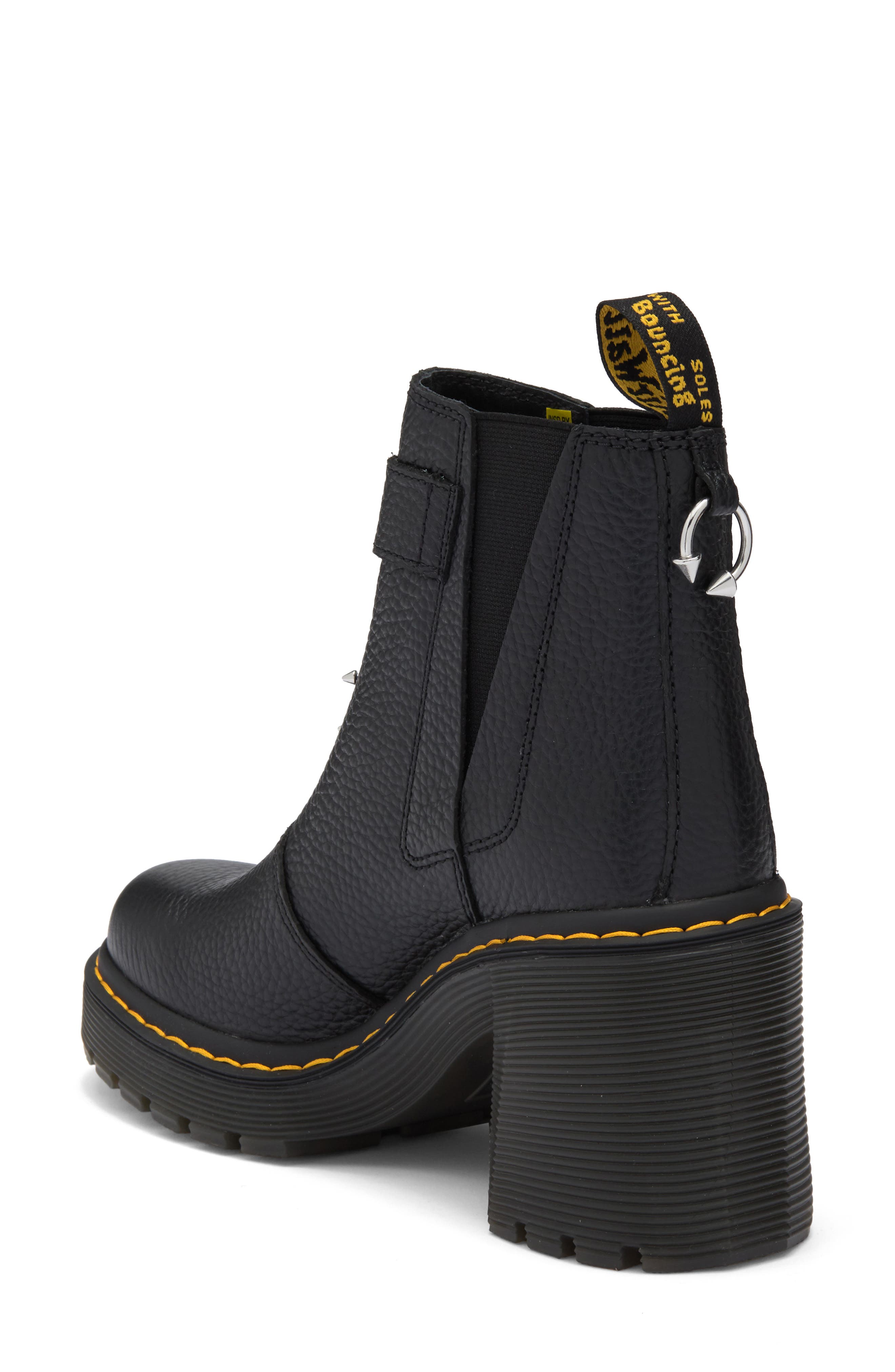 Dr. Martens Spence Block Heel Chelsea Boot, Alternate, color, Black