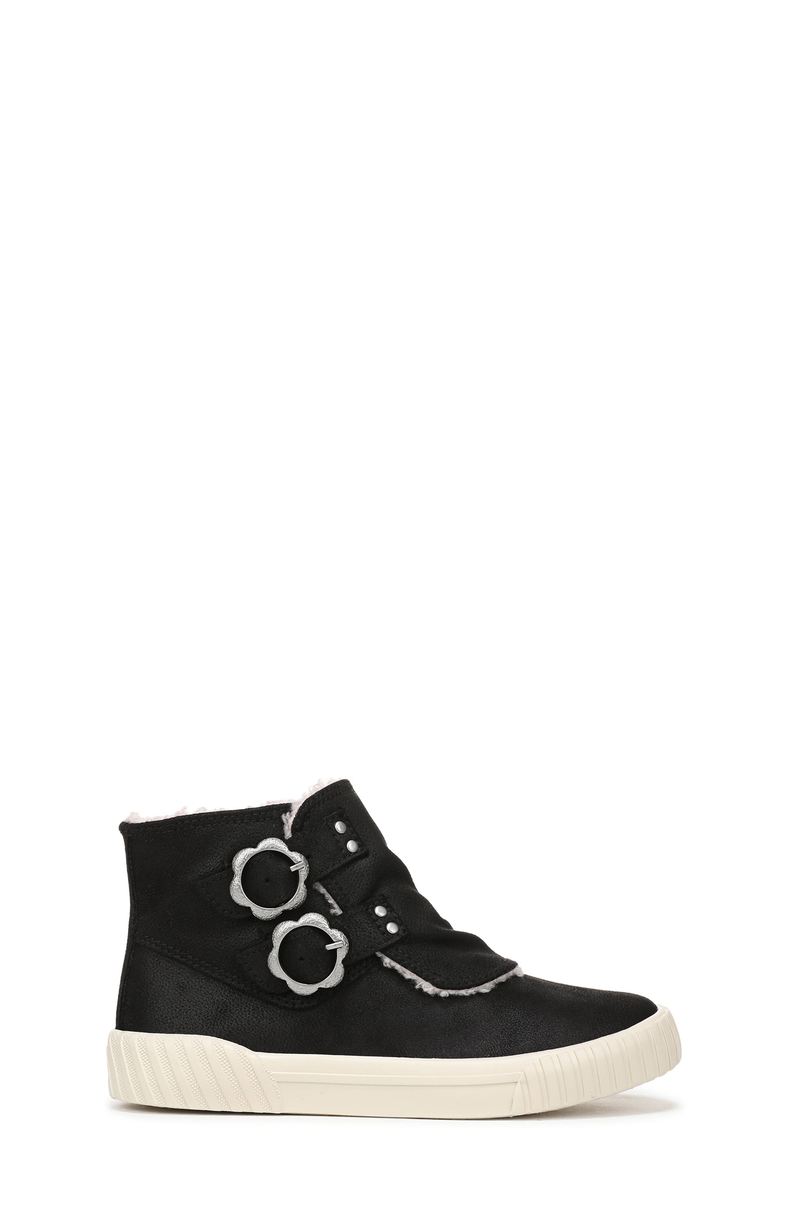 Kids' Whisker Faux Shearling Lined Boot, Alternate, color, BLACK FAUX LEATHER