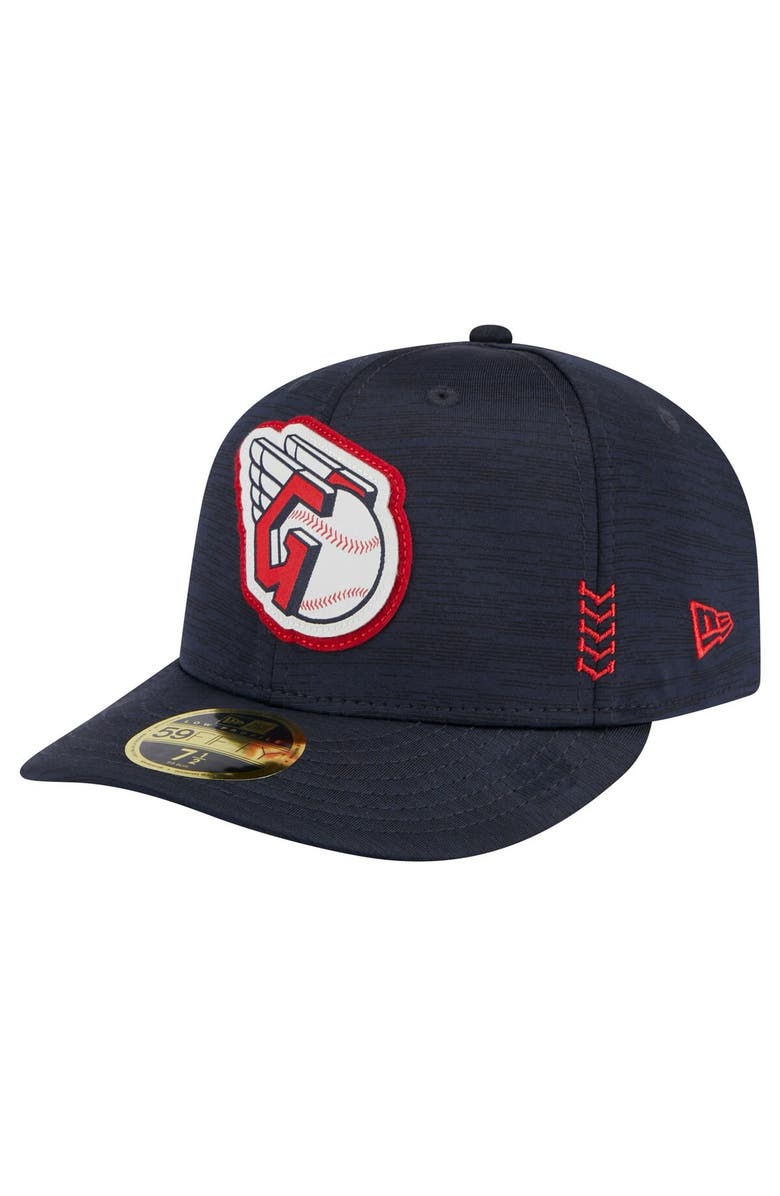 New Era Men's New Era Navy Cleveland Guardians Clubhouse Low Profile 59FIFTY Fitted Hat, Main, color,