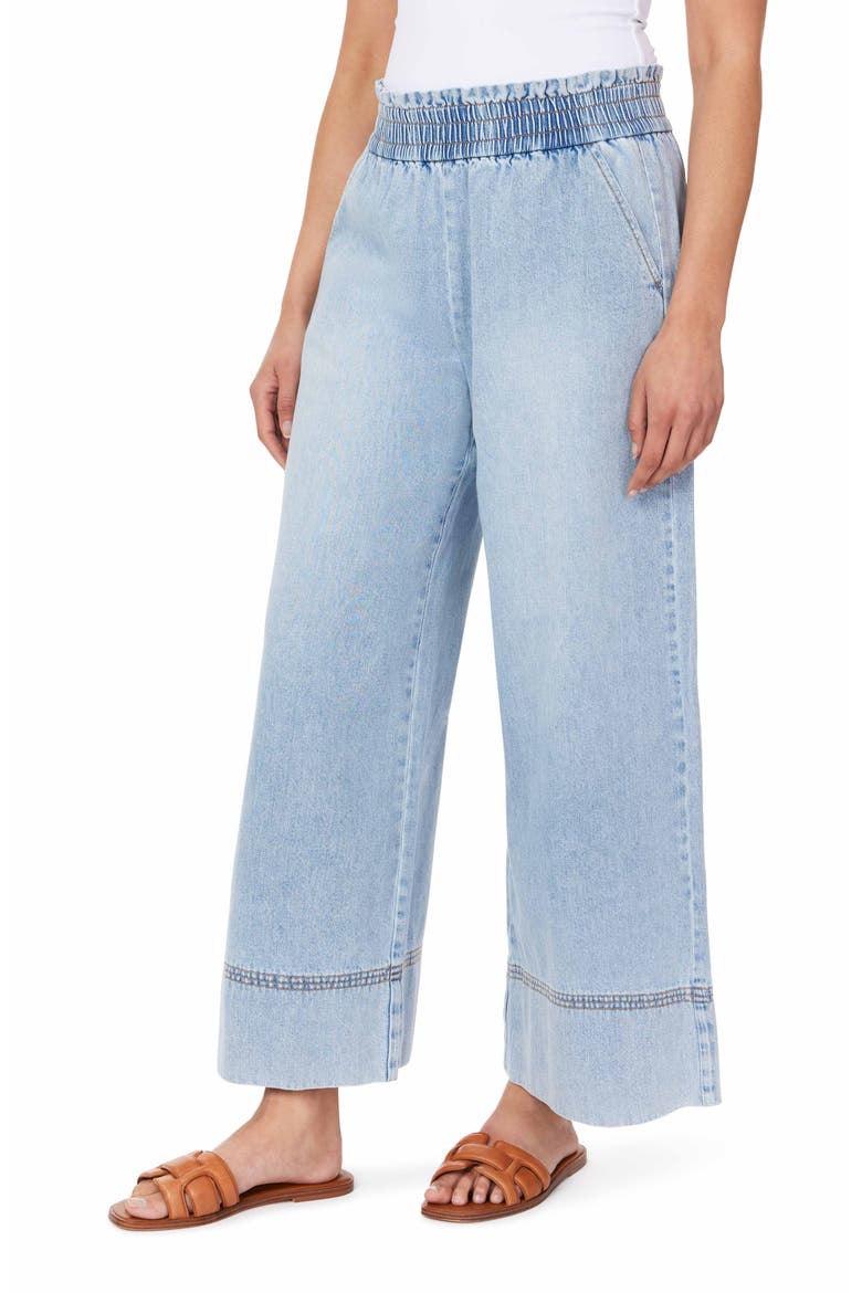 Drapey Stitch Detail Wide Leg Jeans, Alternate, color, LISMORE