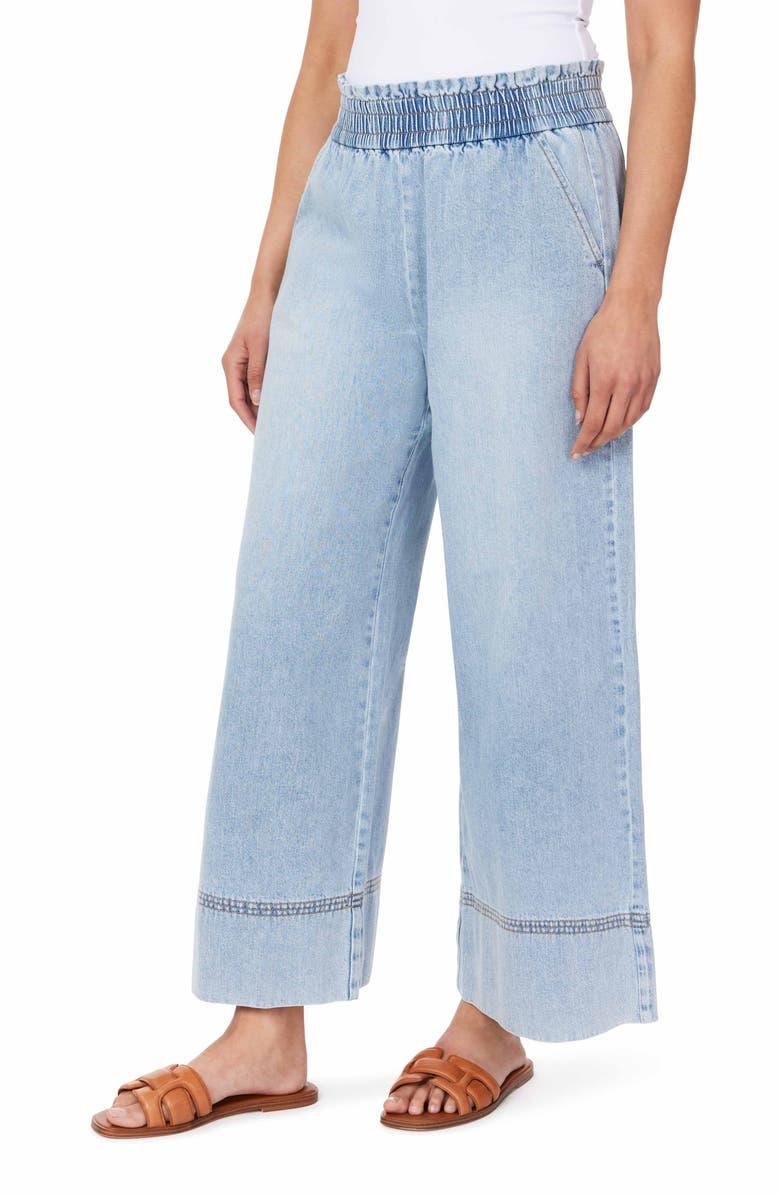 Kensie Drapey Stitch Detail Wide Leg Jeans, Alternate, color, Lismore