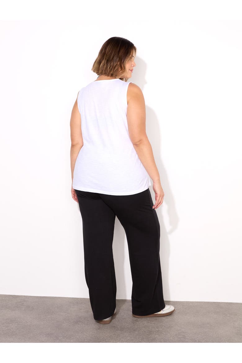 Cotton Slub V-Neck Vest, Alternate, color, White