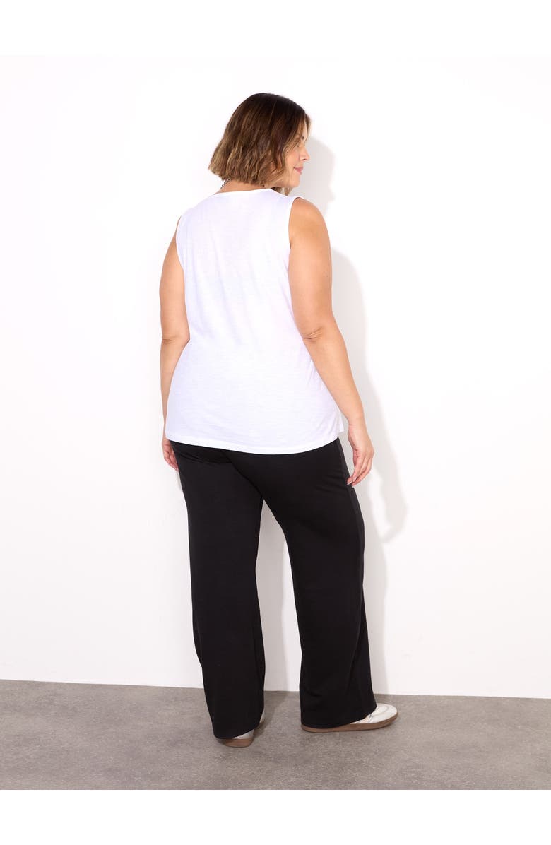 Live Unlimited Cotton Slub V-Neck Vest, Alternate, color, White