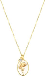 Set & Stones Katrina Birth Flower and Birthstone Charm Necklace