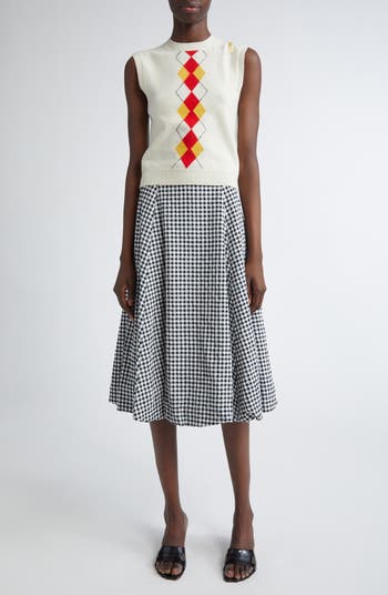 Marni Gingham Seersucker Midi Skirt | Nordstrom