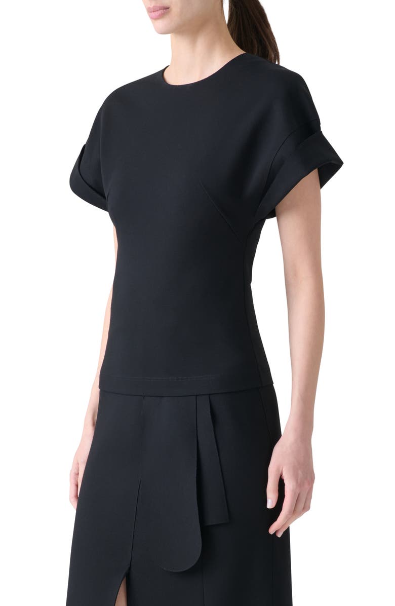 Akris punto Dot Cutout Back Dolman Sleeve Top, Alternate, color, Black