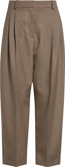 Stella McCartney Pleated Houndstooth Wool Trousers | Nordstrom