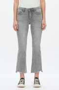 Bayeas Frayed Step Hem Mid Rise Ankle Bootcut Jeans