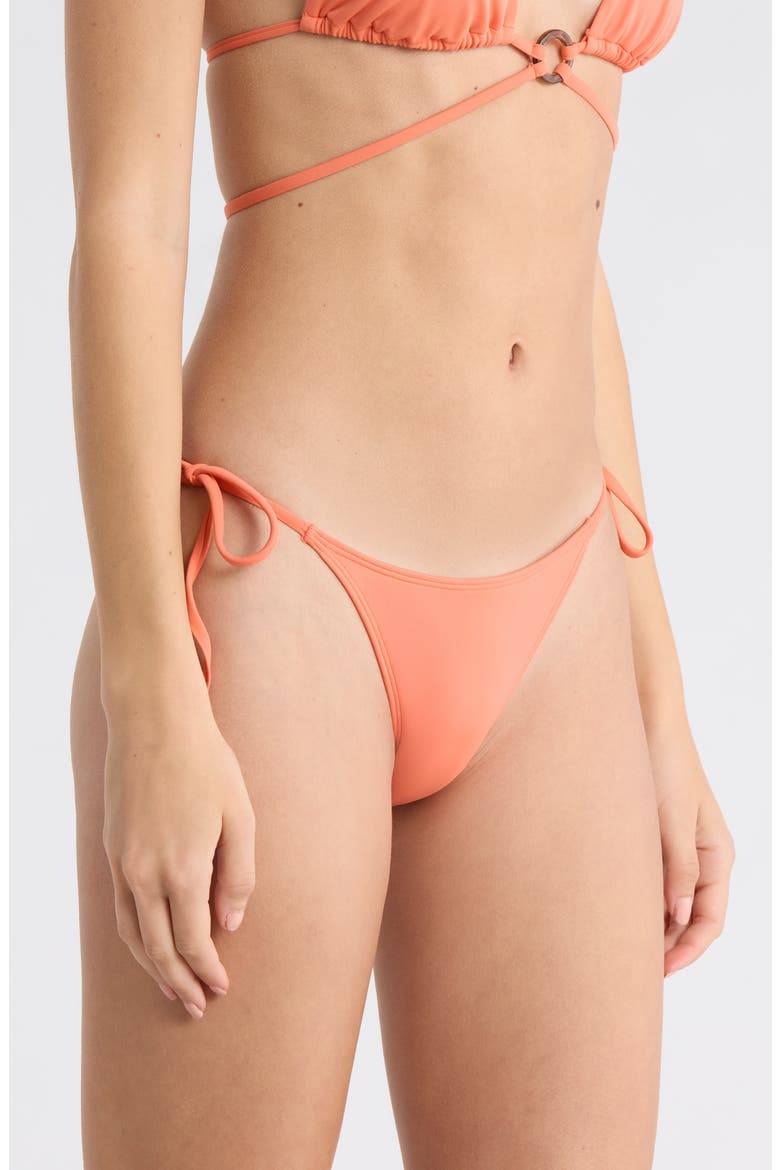 Ari Side Tie Bikini Bottoms, Alternate, color, CORAL