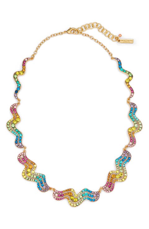 Rainbow Wave Collar Necklace