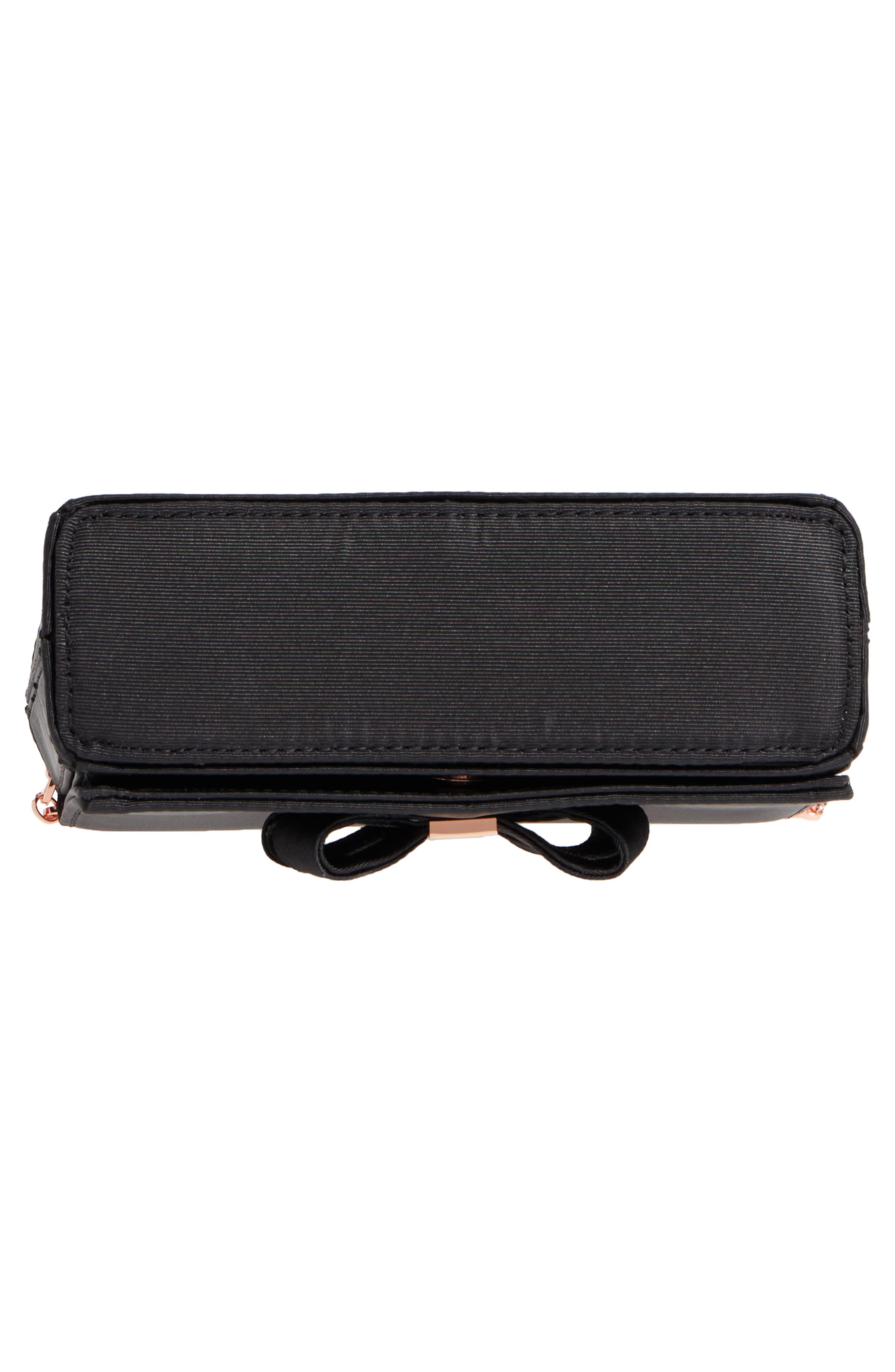 Looped Bow Clutch, Alternate, color, BLACK