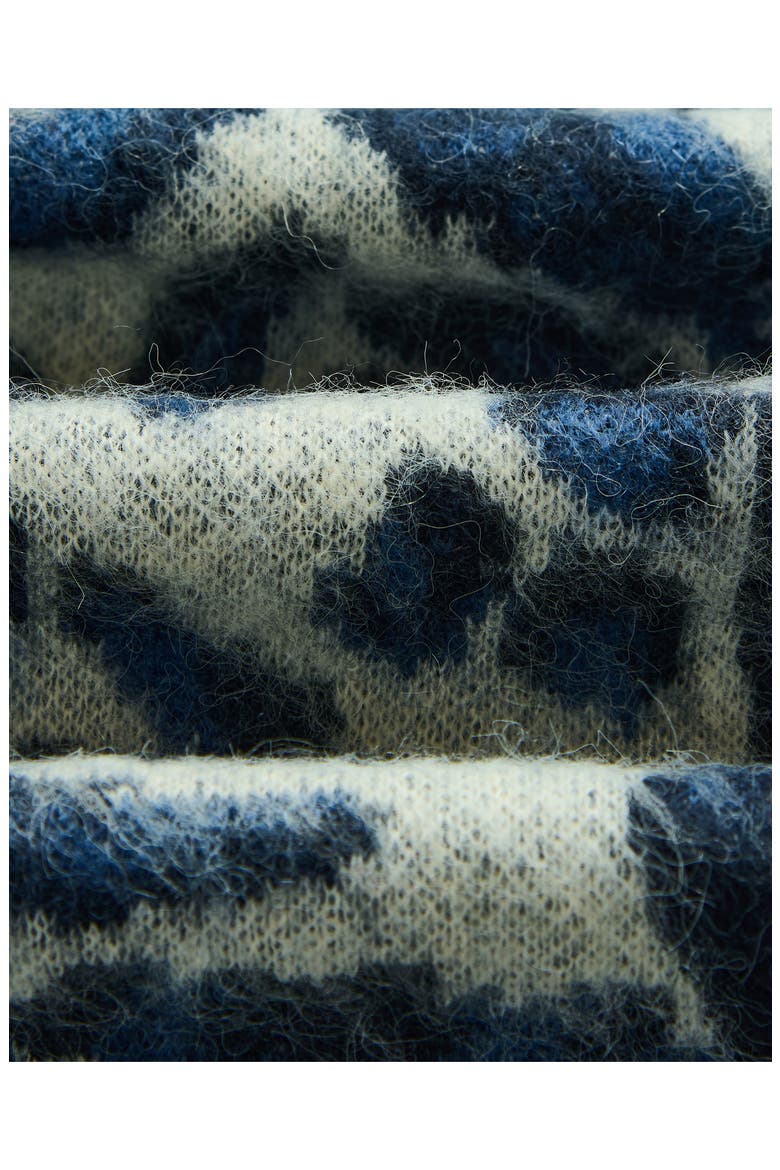 Alban Abstract Animal Cardigan, Alternate, color, ECRU / NAVY