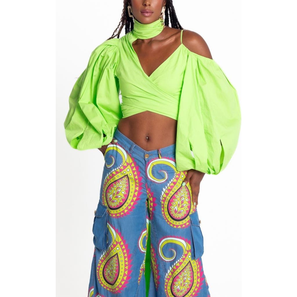Bohn Jsell Persephone Wrap Top In Yellow