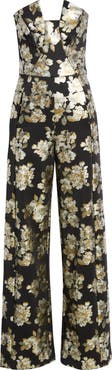 Black Halo Lena Floral Strapless Jumpsuit