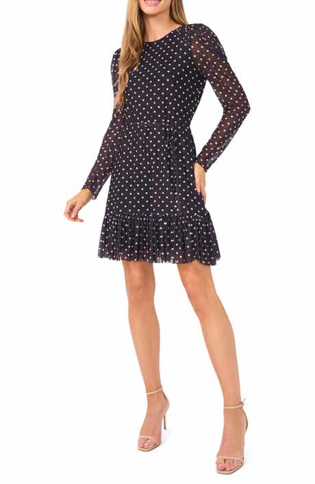 CeCe Floral Print Long Sleeve Minidress