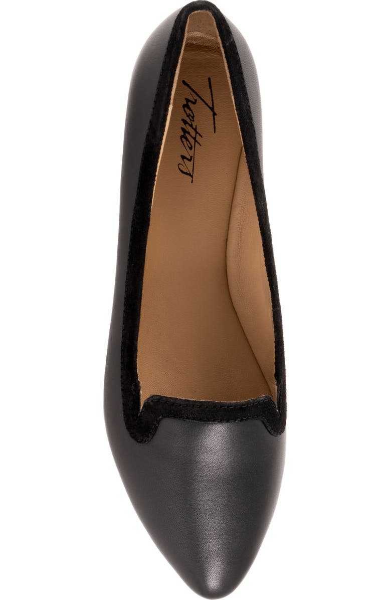 Trotters Hannah Pointed Toe Flat, Alternate, color, Black