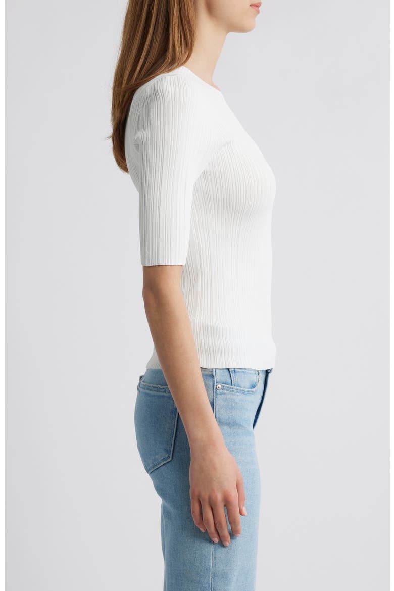 Aranea Rib Elbow Length Sweater, Alternate, color, WHITE