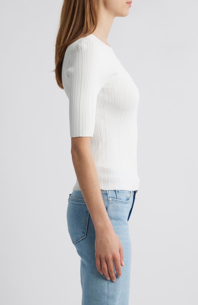 PAIGE Aranea Rib Elbow Length Sweater, Alternate, color, White