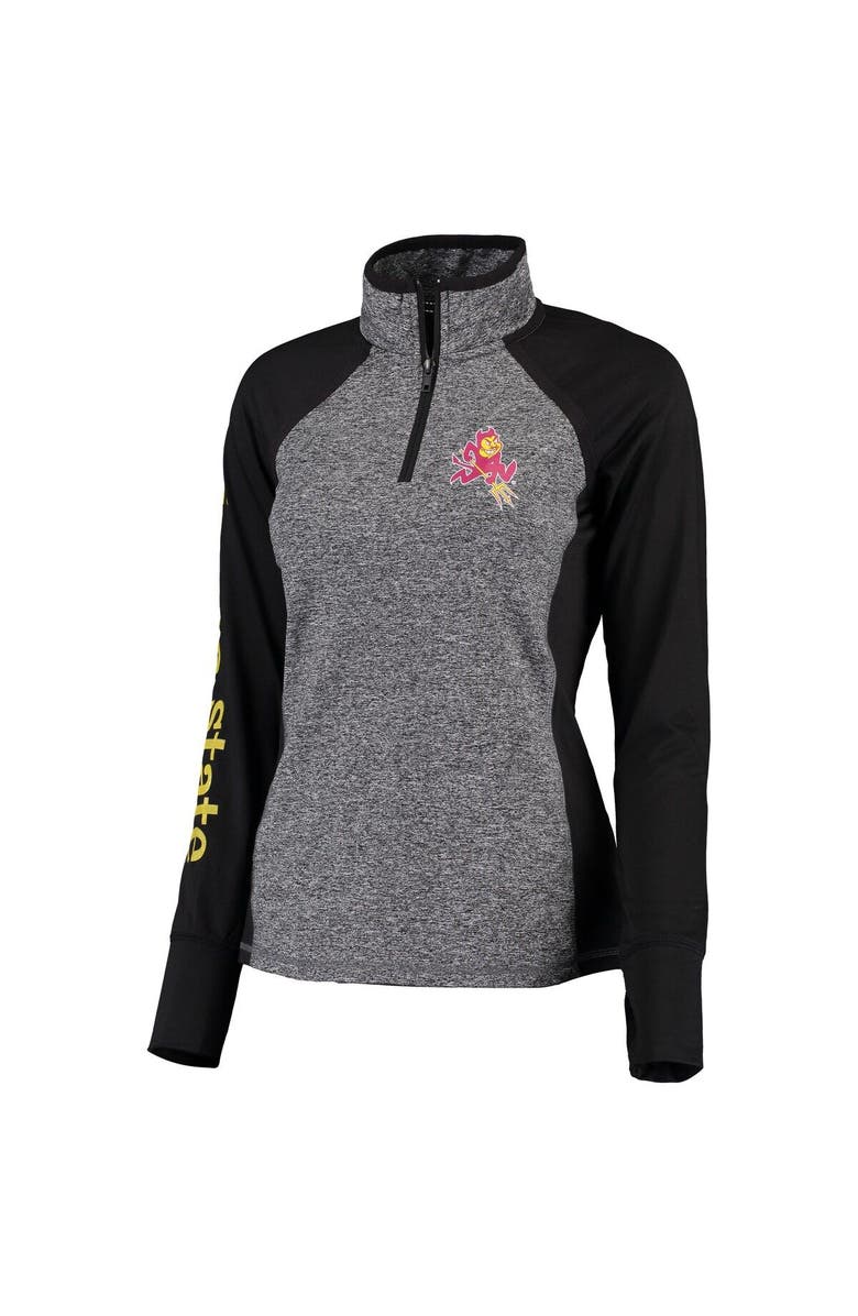 CAMP DAVID Women's Gray/Black Arizona State Sun Devils Finalist Quarter-Zip Pullover Jacket, Main, color, 