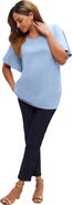 Jessica London Stretch Knit Flutter Sleeve Tunic
