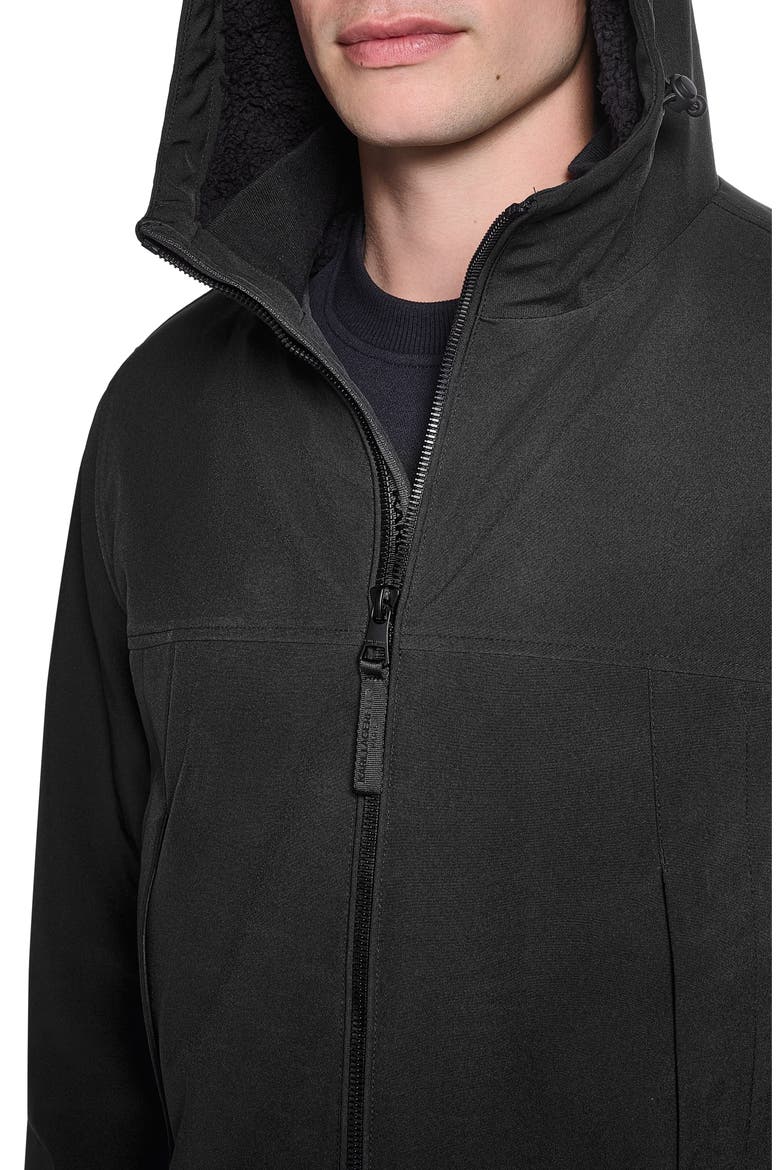 High Pile Fleece Hooded Softshell Jacket, Alternate, color, BLACK