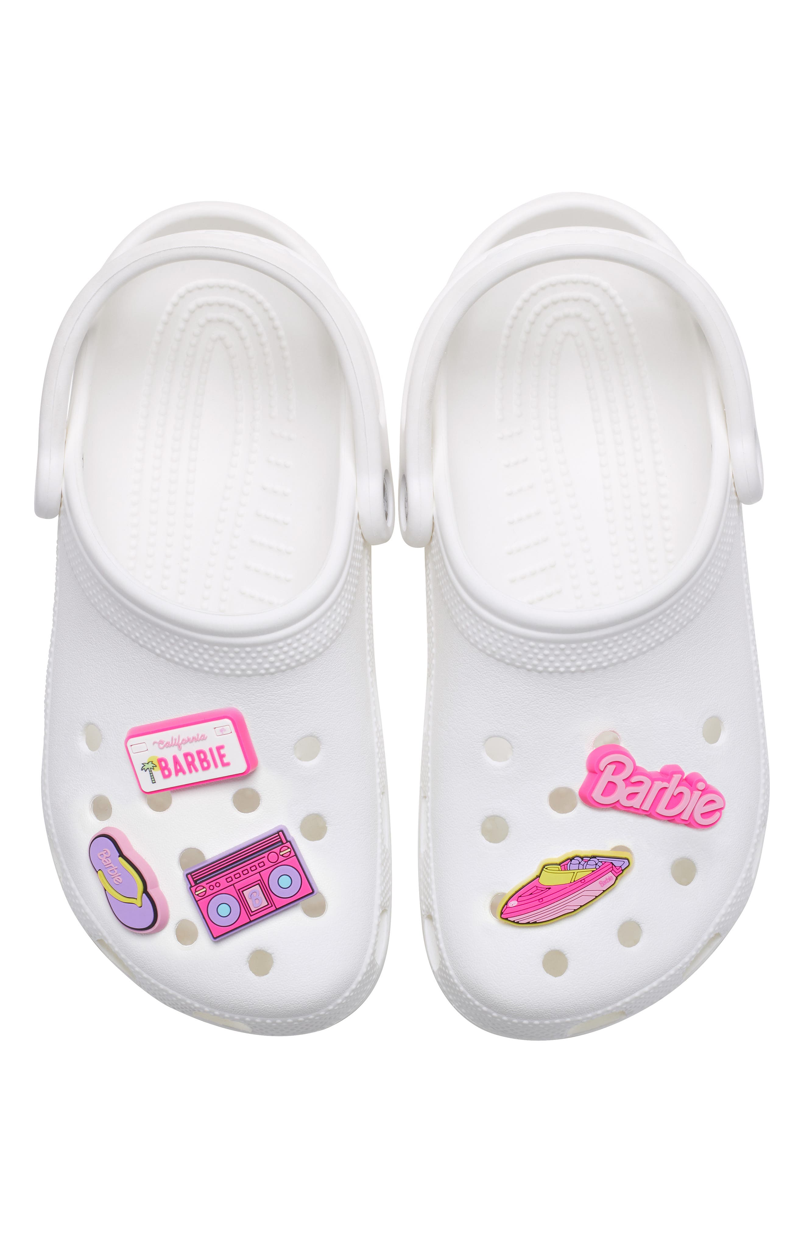 x Barbie Retro 5-Pack Jibbitz Shoe Charms, Alternate, color, WHITE