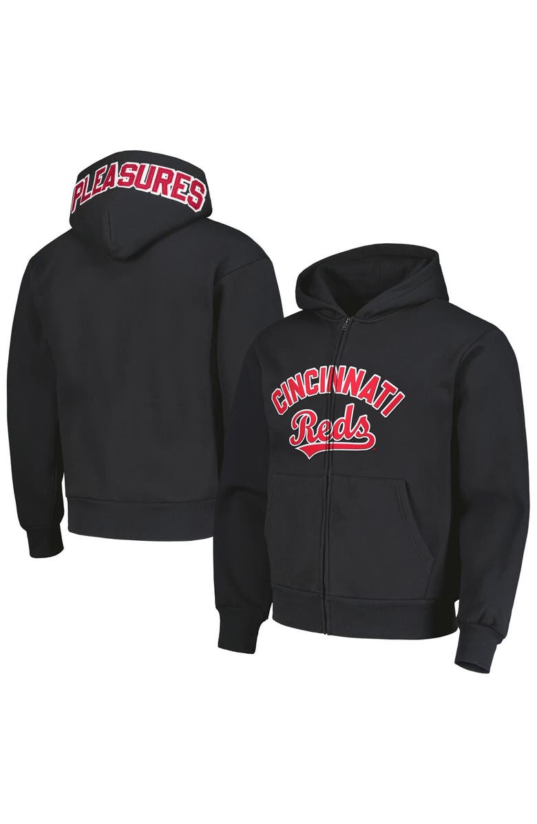 PLEASURES Men's PLEASURES Black Cincinnati Reds Opening Day Full-Zip Hoodie, Alternate, color, Black
