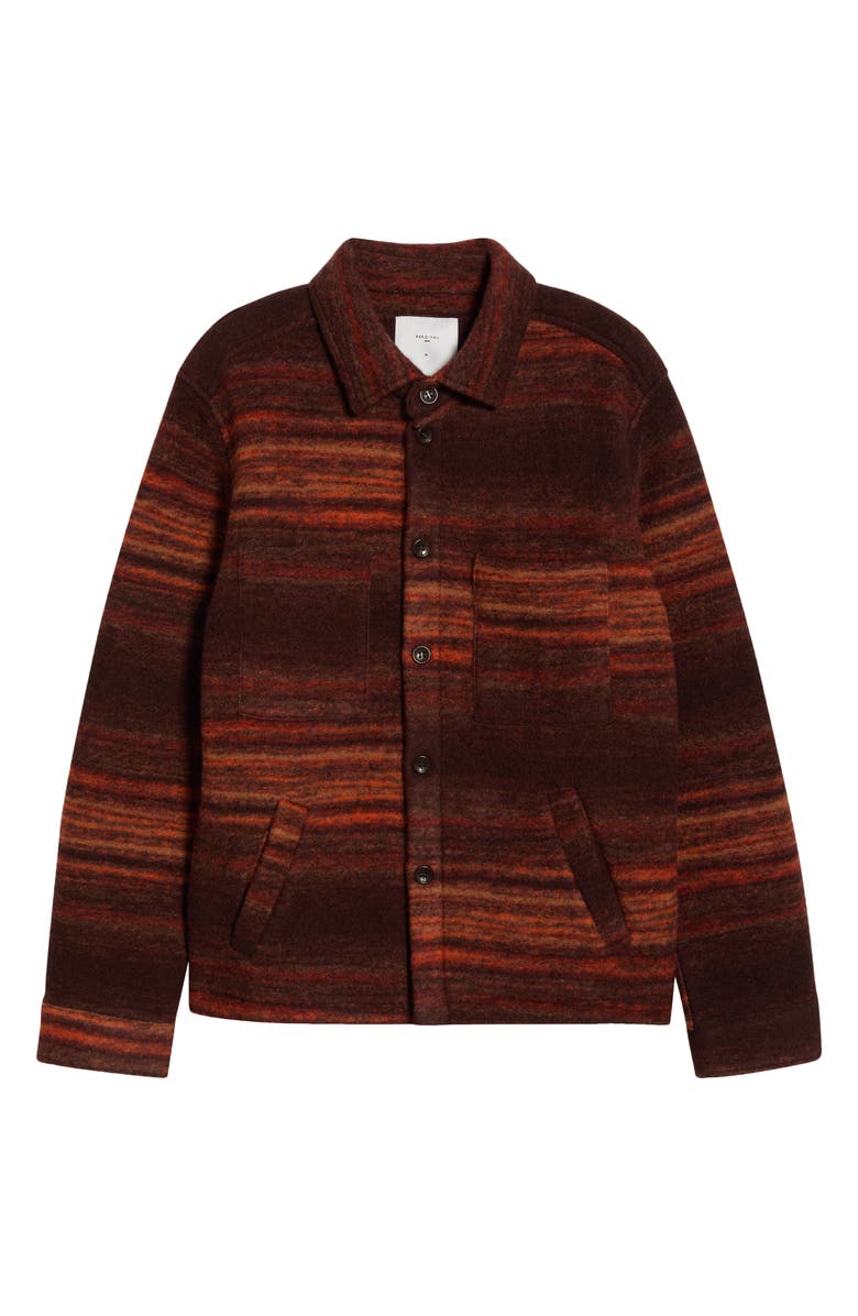 Percival Mississippi Jacquard Boiled Wool Blend Overshirt, Alternate, color, Brown Multi