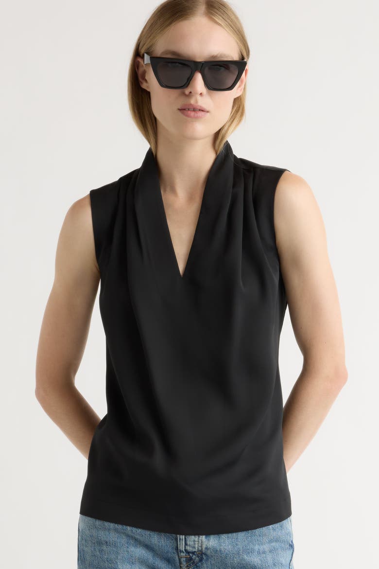 Jae V-Neck Sleeveless Blouse, Alternate, color, Black