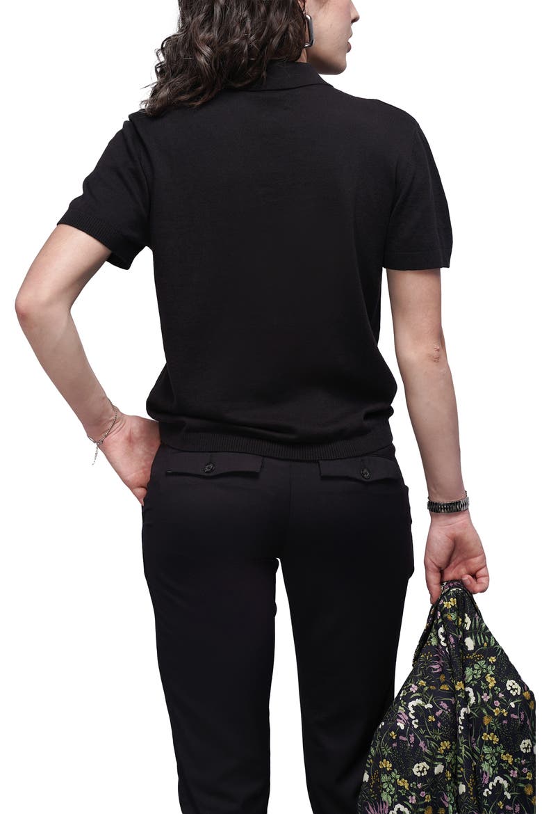 The Everyday Sweater Polo, Alternate, color, BLACK