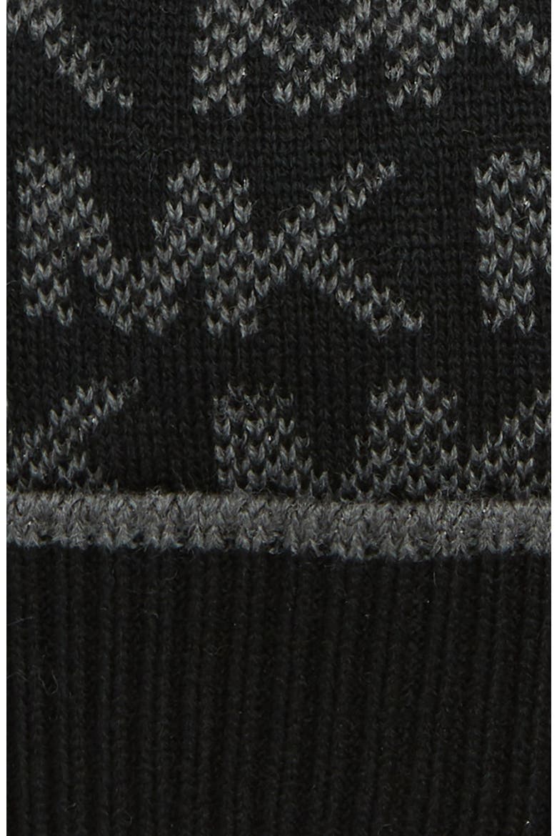 Grid Logo Cuffed Beanie, Alternate, color, BLACK/ DERBY/ GUNMETAL
