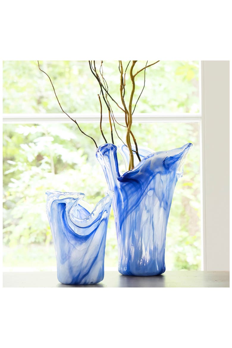 Onda Large Glass Vase, Alternate, color, COBALT