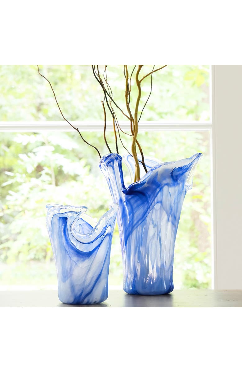 VIETRI Onda Large Glass Vase, Alternate, color, Cobalt