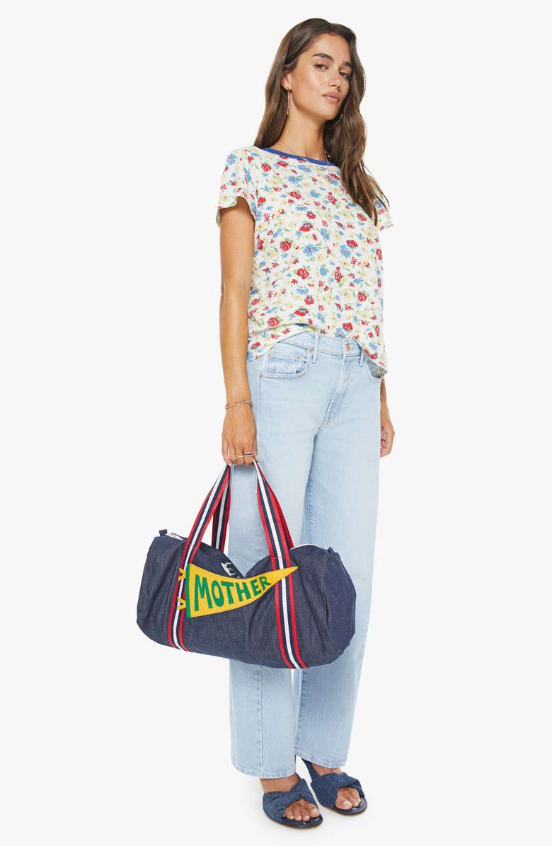 MOTHER Sporty Denim Duffle Bag, Alternate, color, Dirty Laundry