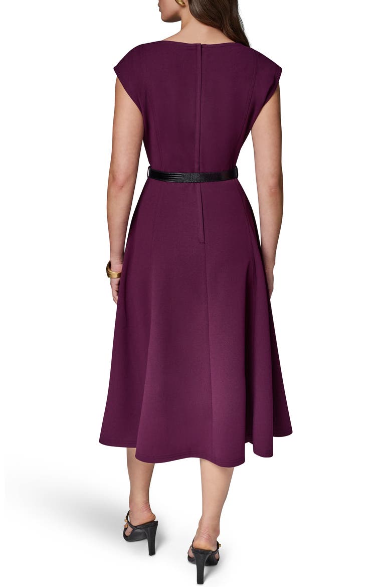 Cap Sleeve A-Line Dress, Alternate, color, BERRY