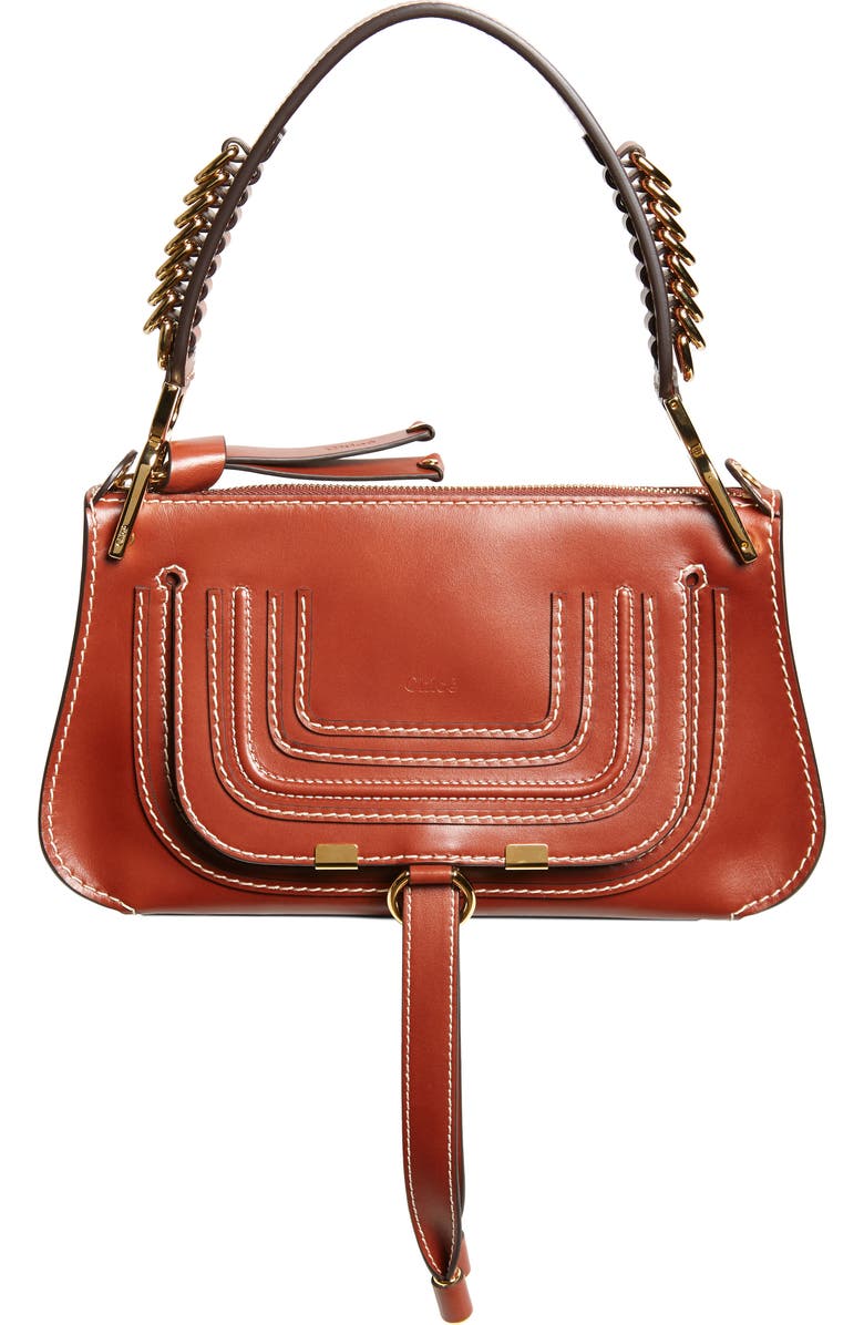 Chloé Mini Marcie Lizard Embossed Leather Satchel, Main, color,