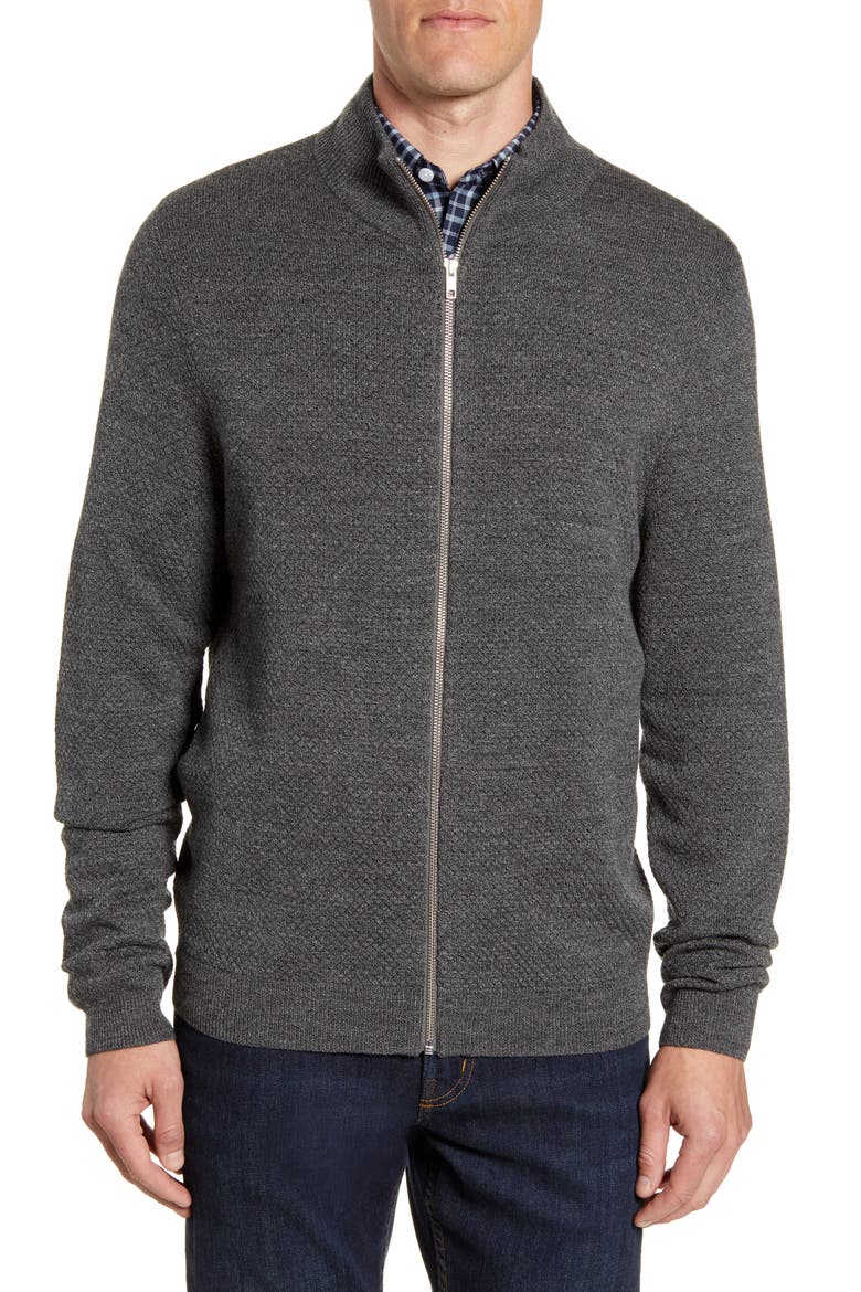 Mock Neck Zip Sweater, Alternate, color, GREY TORNADO HEATHER